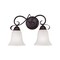 Brighton 2-Light Vanity Light In Oil Rubbed Bronze With White Glass